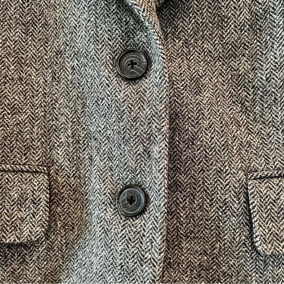 MICHAEL KORS Wool Herringbone Grey Academy Blazer Y2K women’s size 10 - Picture 3 of 9